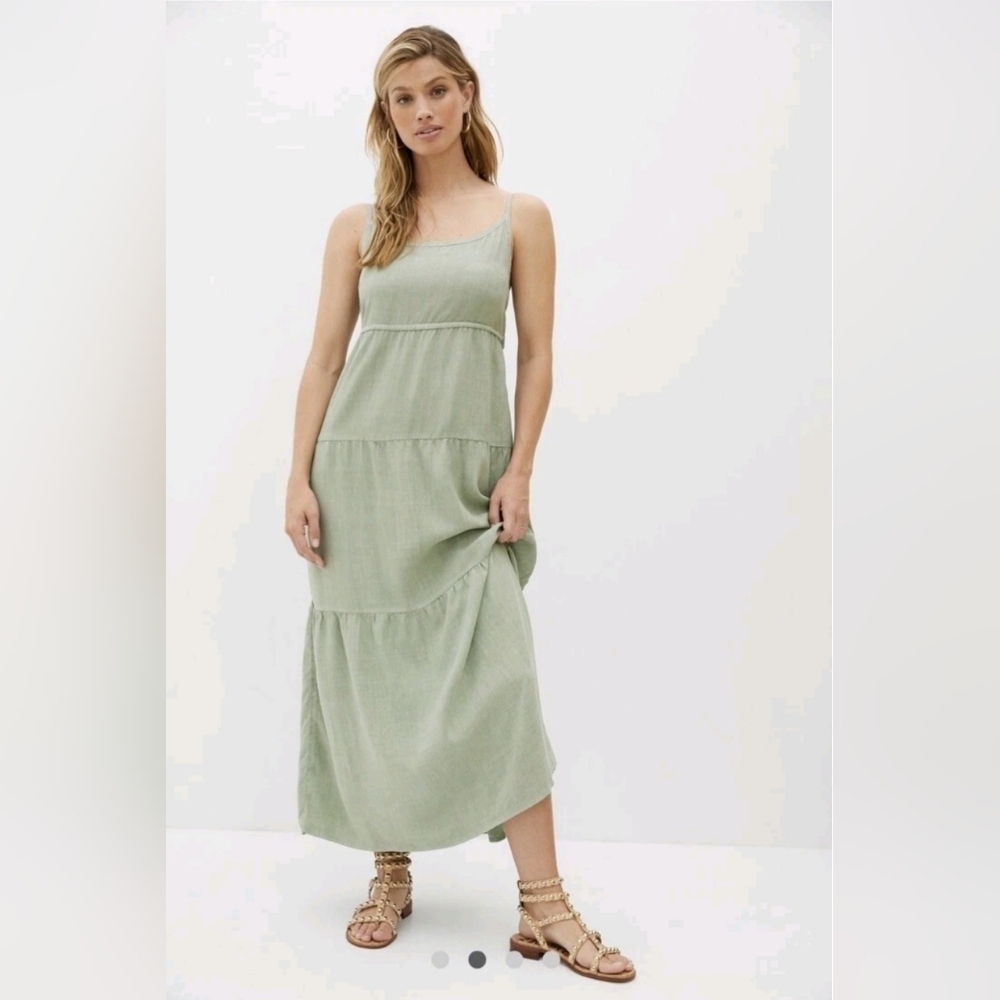 Anthropologie Cloth & Stone Tiered Maxi Dress NWT Size Large - Picture 3 of 16
